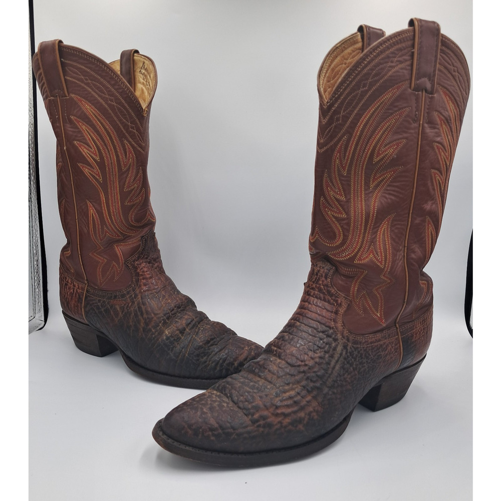 Size 9 D - VTG Justin Cowboy Boots Teju Lizard Leather Western Exotic Boots Rare